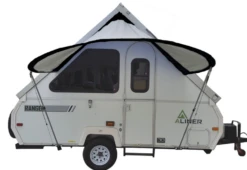 Familytentcamping Shop 33 A-Frame Teardrop Trailer Visor Silver / Black Trim