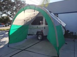 Familytentcamping Shop 26 A-Frame Awning And Shelter Silver/Kelly Green Trim