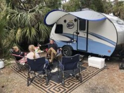 R-Pod Teardrop Trailer Visor Fits All Models Silver/Blue Trim